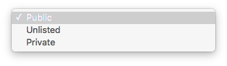 YouTube Public Unlisted or Private